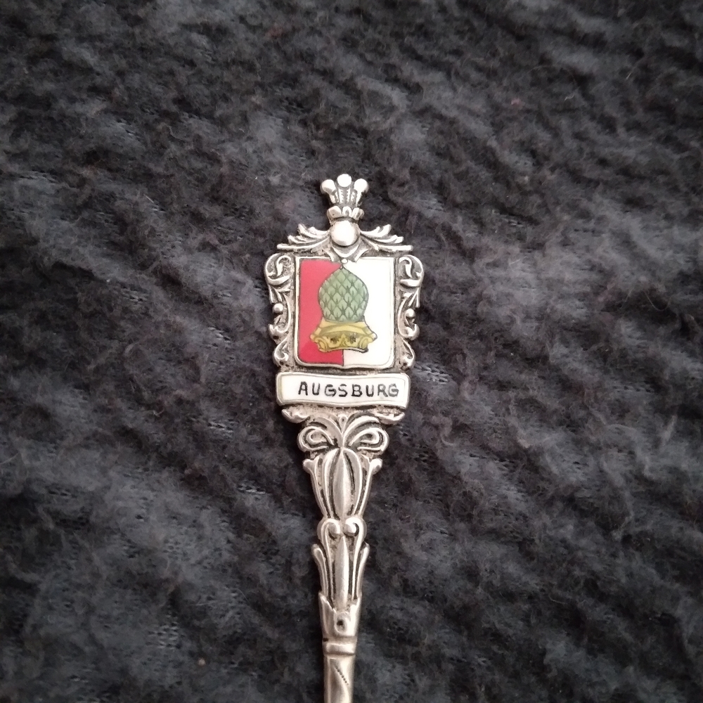 Vintage Augsburg Germany 800w Silver Souvenir Spoon